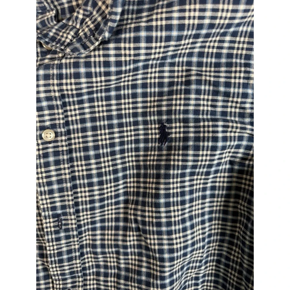 Lot of 3 Ralph Lauren Button Blue Shirts Youth XL (18-20) Oxford Gingham Pony
